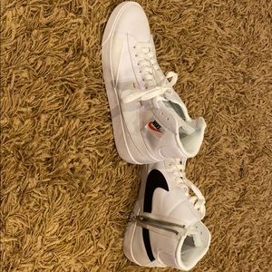 White Nike high tops